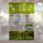 Clear Window Decal, Repositionable, 24" x 36", Qty 1