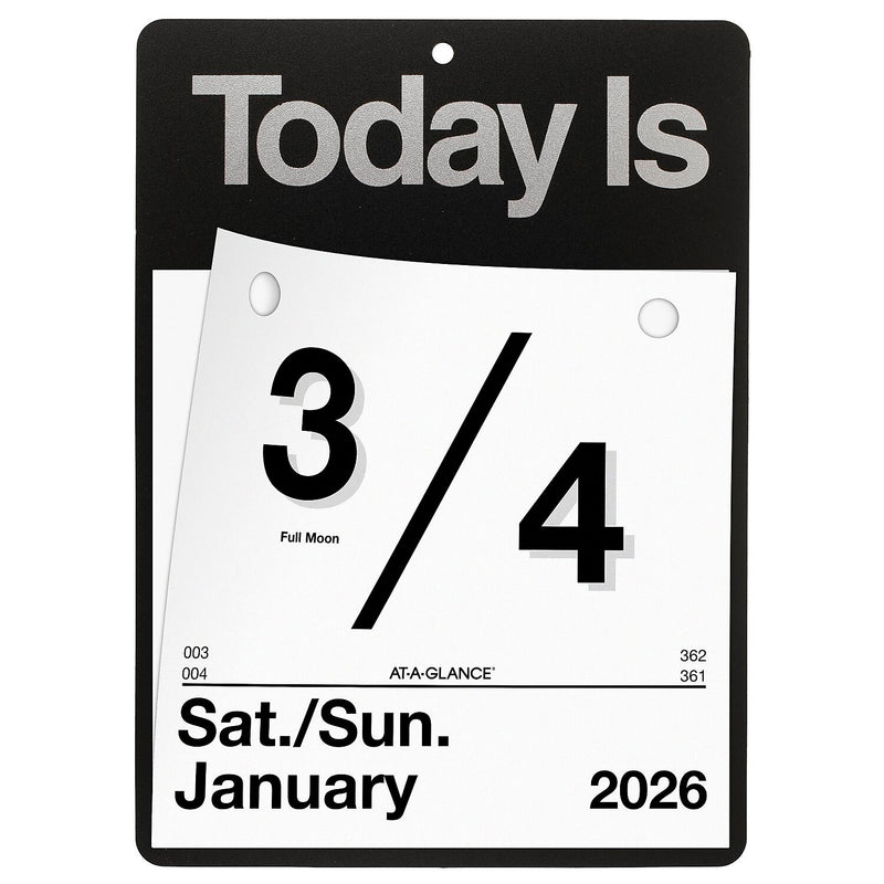2026 AT-A-GLANCE Today Is 6.63" x 9.13" Daily Wall Calendar, White/Black (K1-00-26)