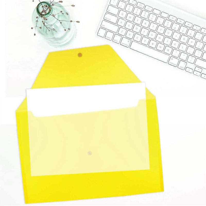 JAM Paper Premium Plastic Document File, Legal, Yellow, 3/Pack (219S0YEX3)