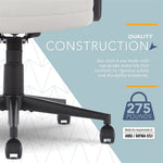 Click365 Classic Ergonomic Bonded Leather Swivel Executive Chair, Light Gray (CCHR10022C)