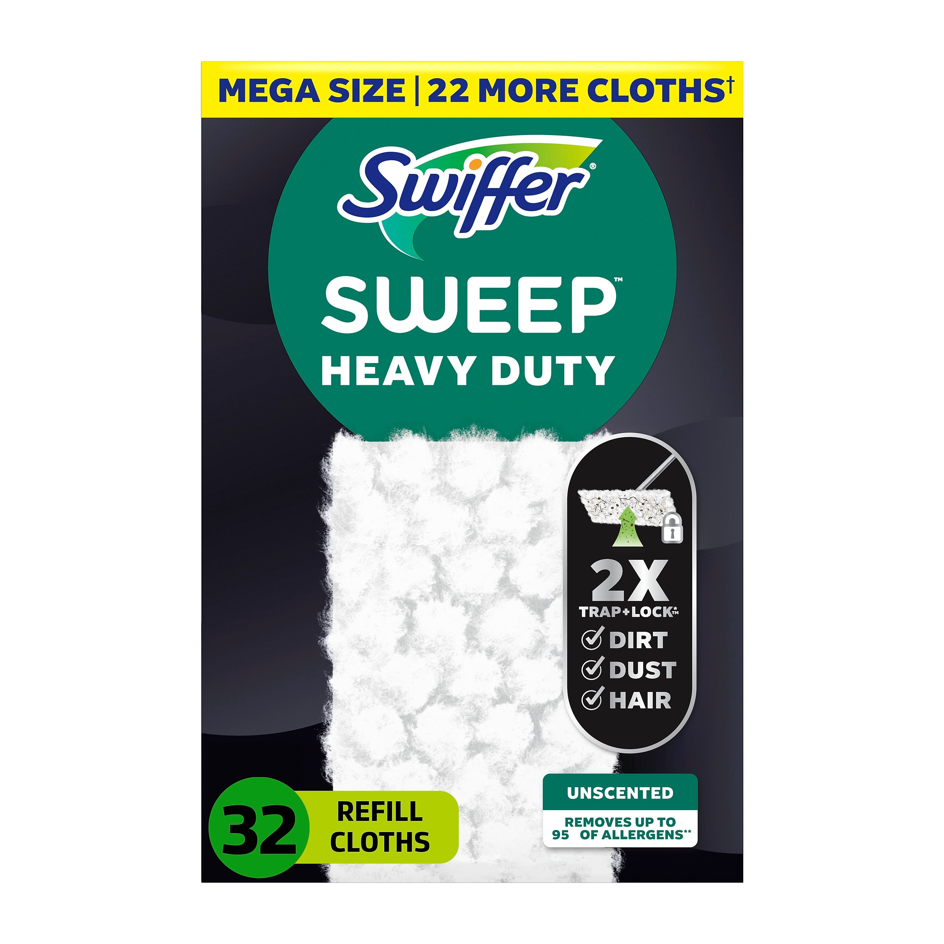 Swiffer Heavy Duty Dry Sweeping Cloths, White, 32/Pack (77198)