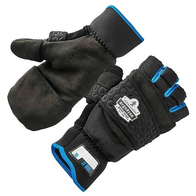 ProFlex 816 Thermal Flip-Top Gloves, Black, Medium (17343)