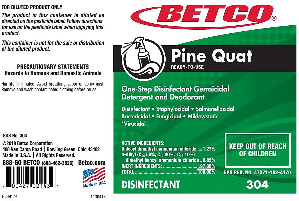 Betco Pine Quat Secondary Label, 24/Pack (3049090)