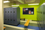 Ghent Recycled Rubber Bulletin Board, Satin Aluminum Frame, 4'H x 7' 4"W, Confetti (ATR47-CF)