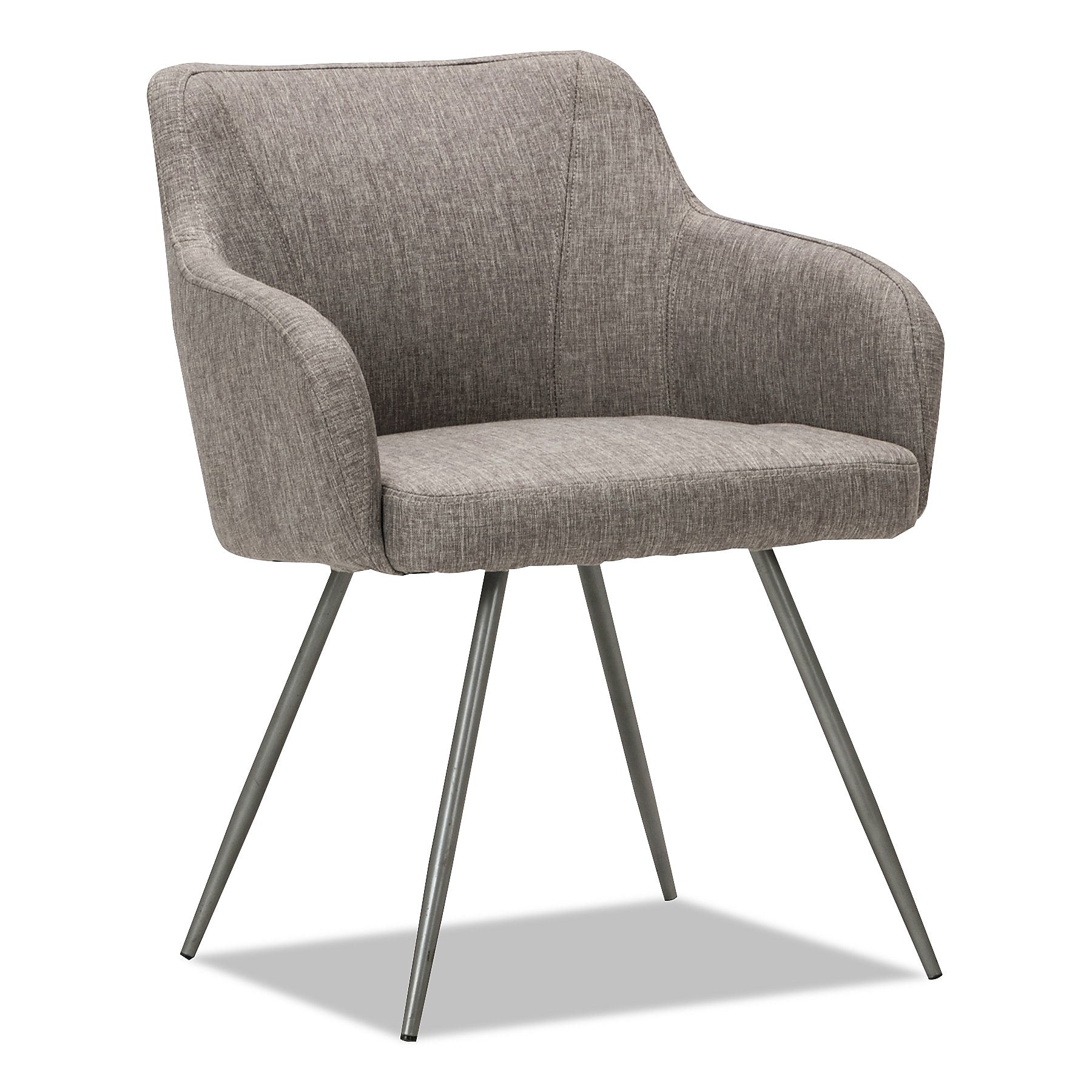 Alera® Captain Series Fixed Arm Fabric Computer and Desk Chair, Gray Tweed (CS4351)