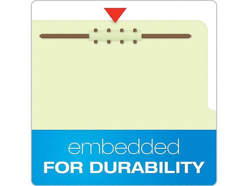 Pendaflex Reinforced Pressboard Classification Folder, 1-Dividers, 1 3/4" Expansion, Letter Size, Light Green, 10/Box (17172EE)