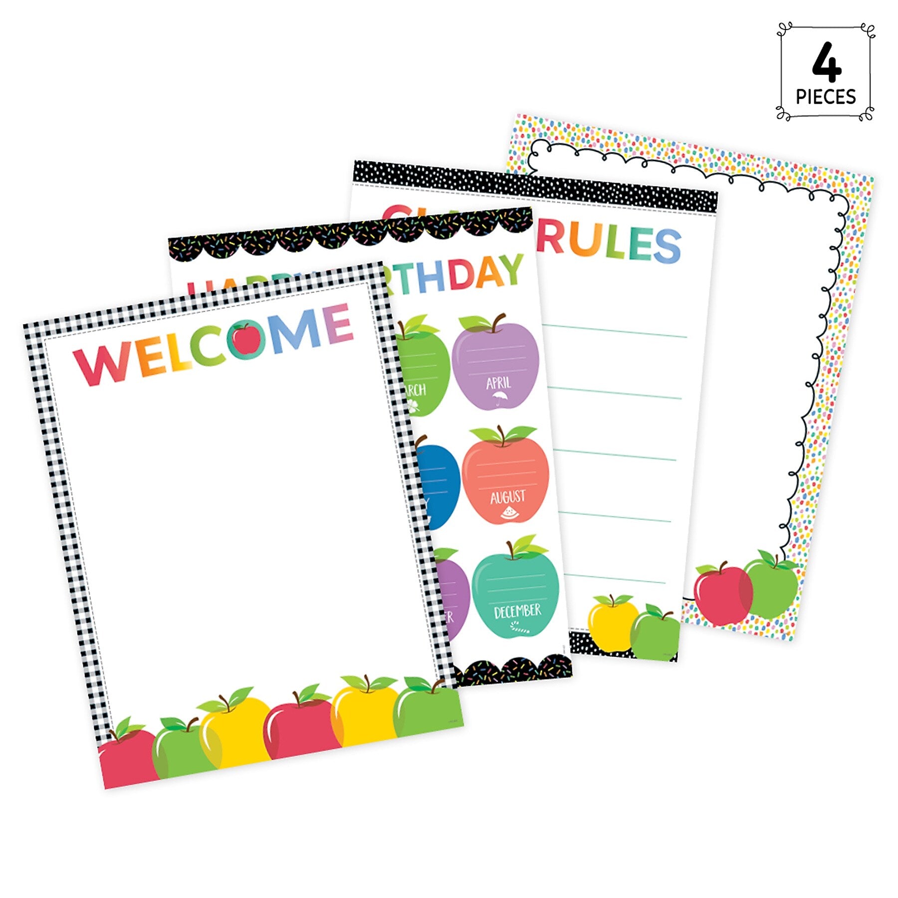 Creative Teaching Press Apple Time Classroom Essentials, 17" x 22", 4/Set (CTP11041)
