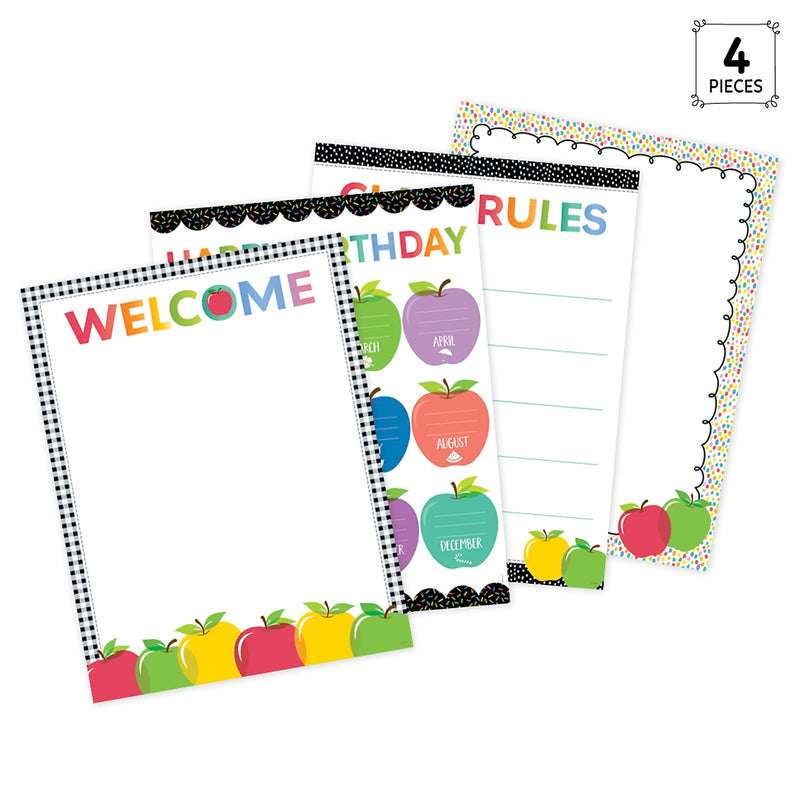Creative Teaching Press Apple Time Classroom Essentials, 17" x 22", 4/Set (CTP11041)