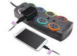 Kensington SmartSockets 8 Outlet Surge Protector, 8' Cord, 3090 Joules (K62691NA)