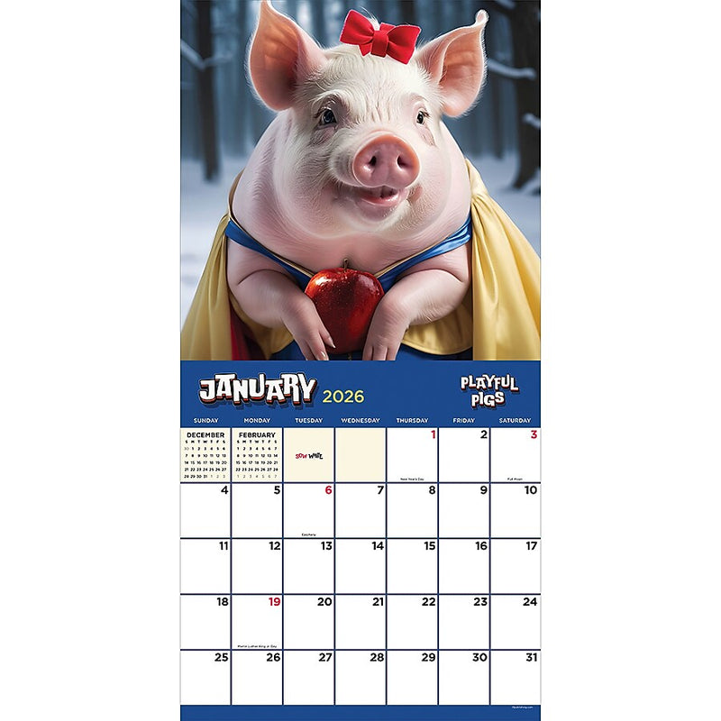 2026 TF Publishing Playful Pigs 12" x 12" Monthly Wall Calendar (26-1023)