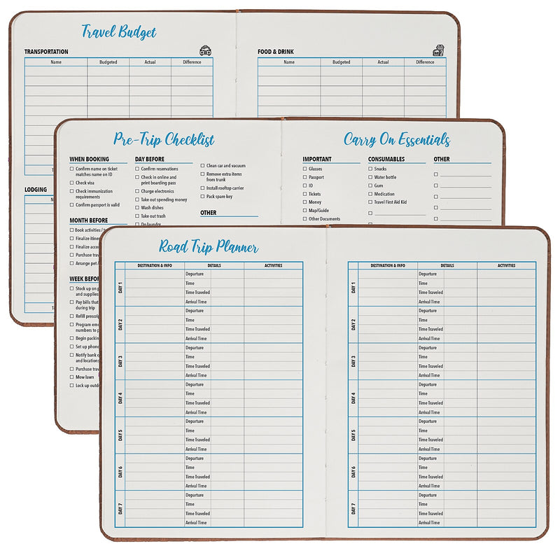 Global Printed Products Travel 5" x 7" Planner, Paperboard Cover, Brown (GPP-0119-A)