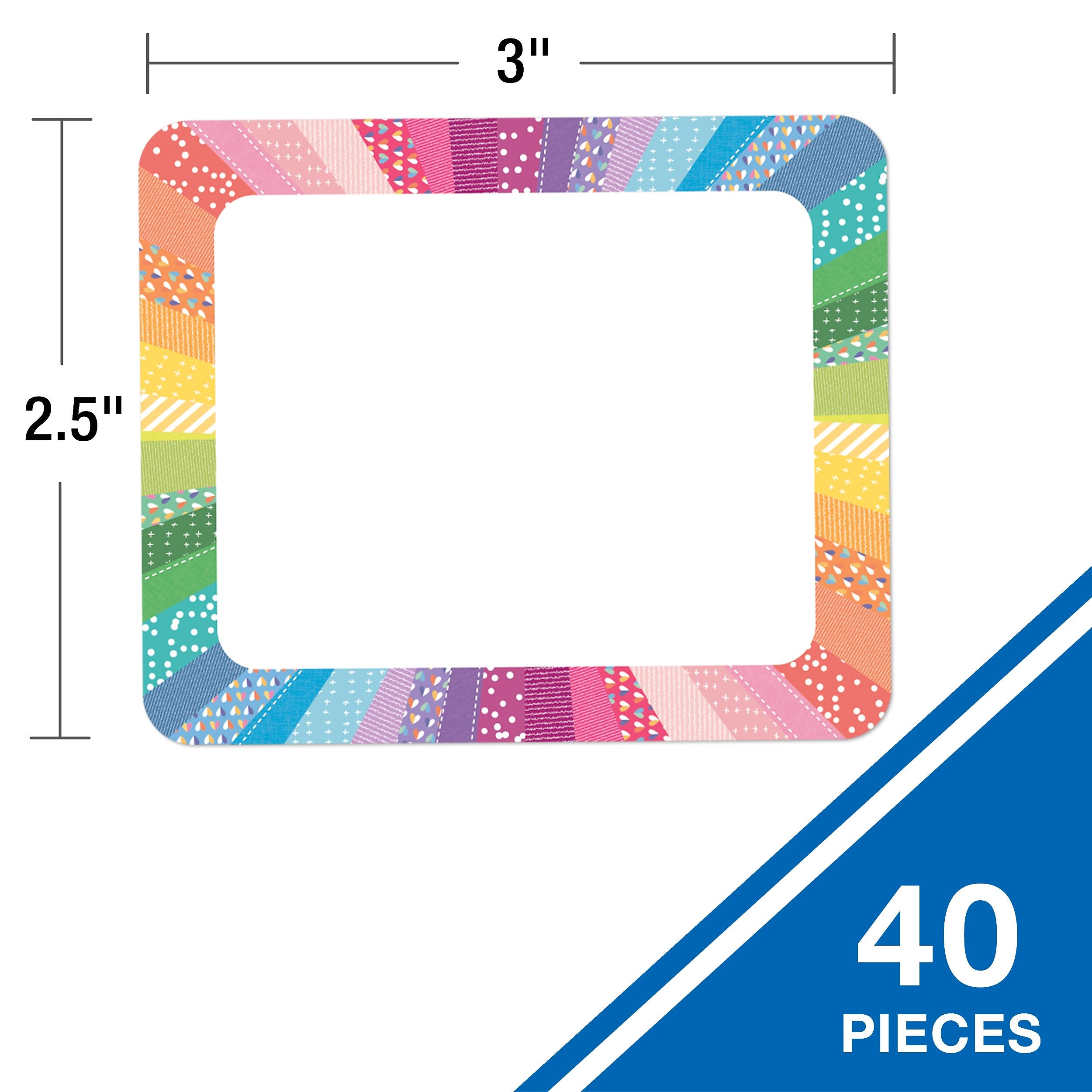 Carson Dellosa Crafty and Cool School Name Tags, 3" x 2.5", 40/Pack (150094)