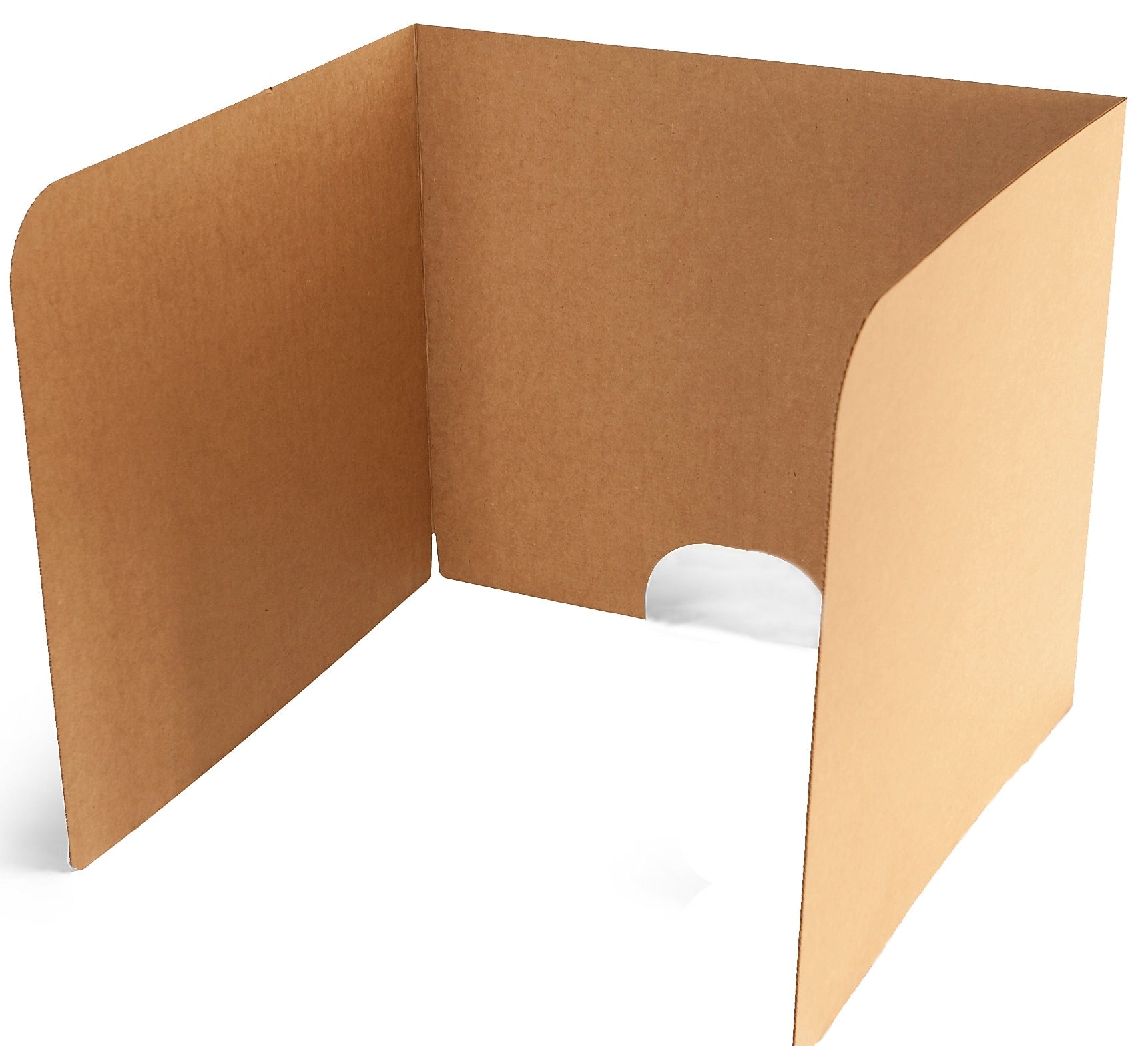 Classroom Products Foldable Cardboard Freestanding Privacy Shield, 24"H x 28"W, Kraft, 10/Box (VB2410 KR)