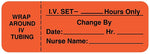 I.V.  Set Tubing Change Label, 3" x 1"