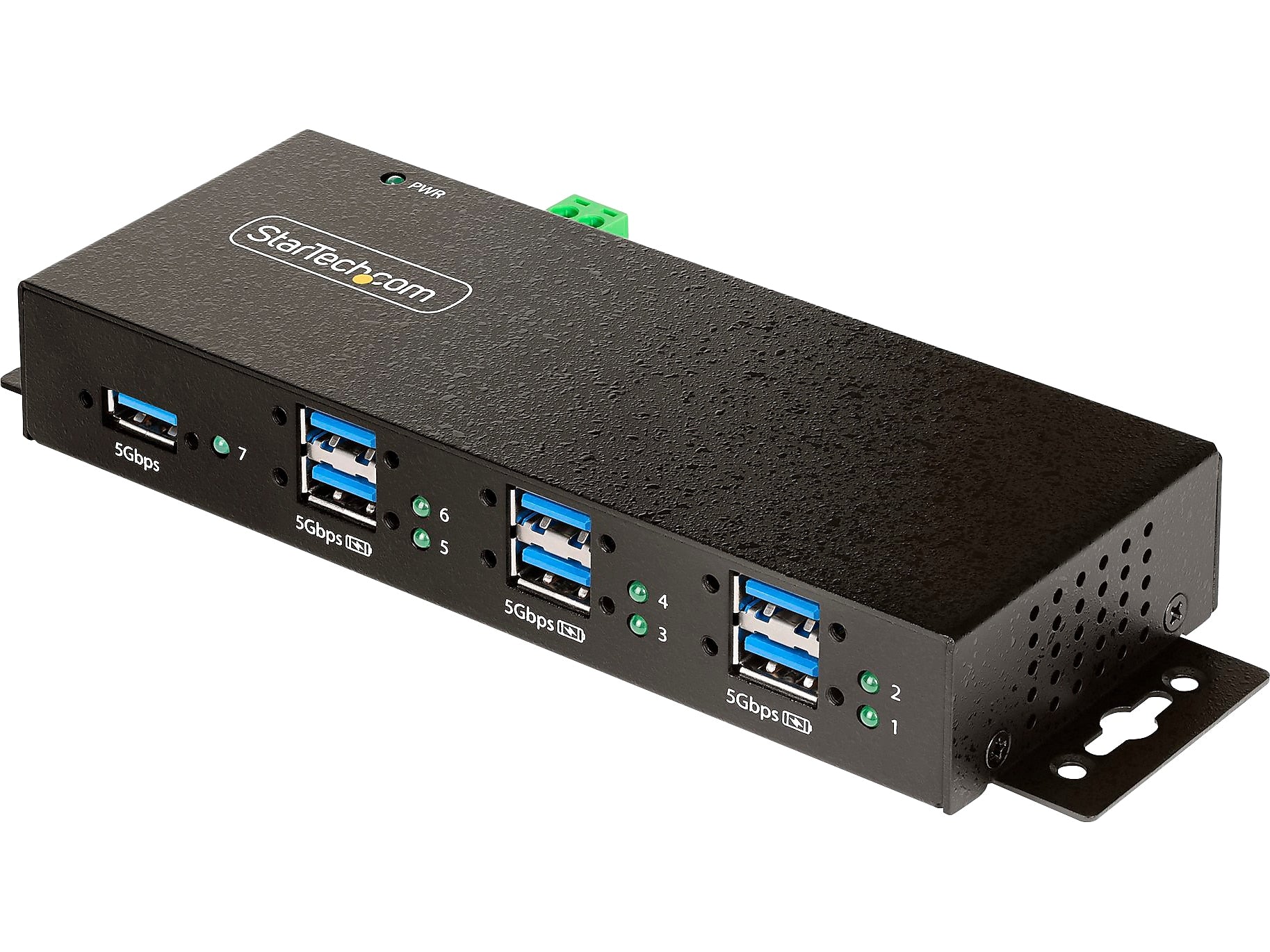 StarTech 7-Port USB 3.2 Hub, Black (5G7AINDRM-USB-A-HUB)