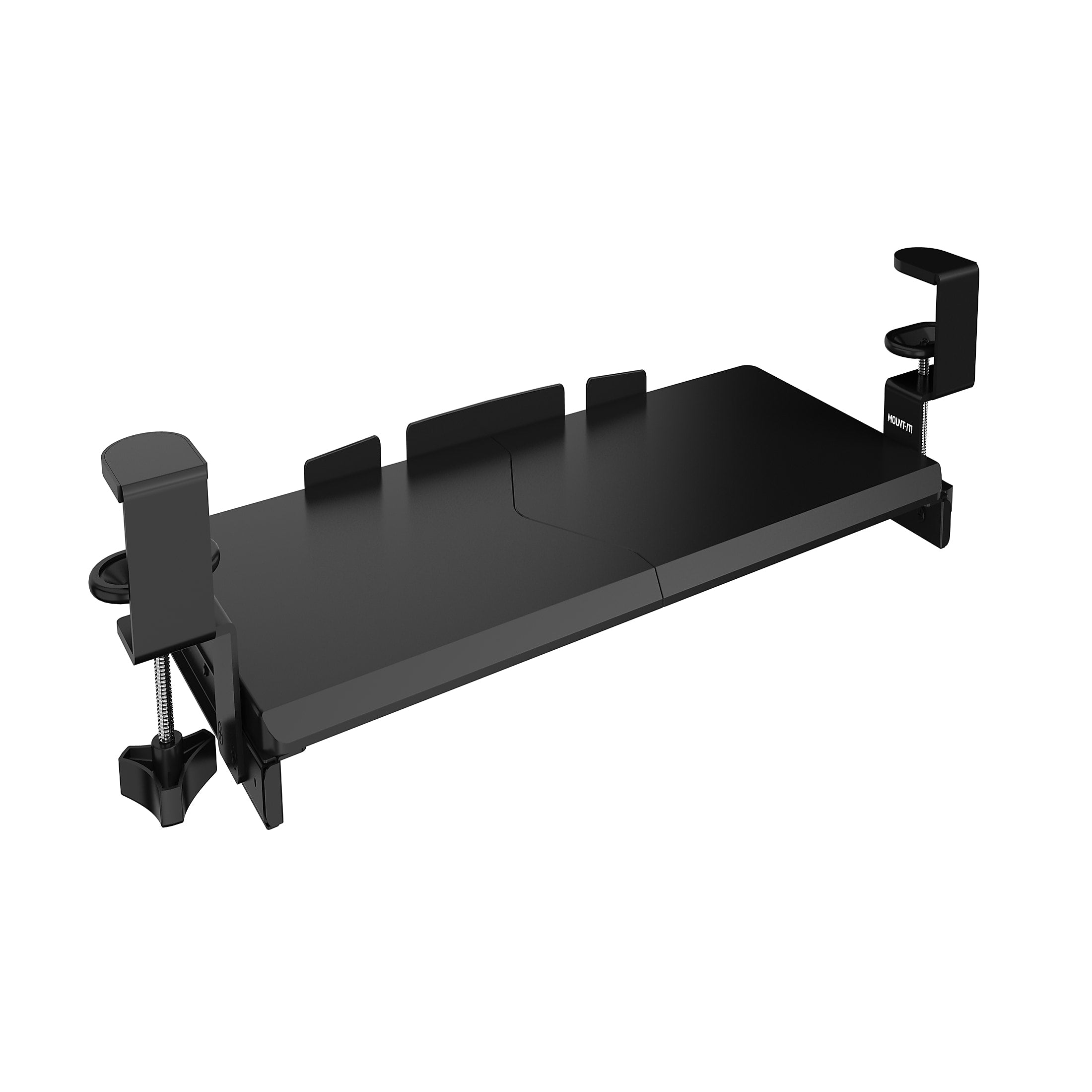 Mount-It! Adjustable 24"W Clamp-On Keyboard and Mouse Tray, Black (MI-7180)
