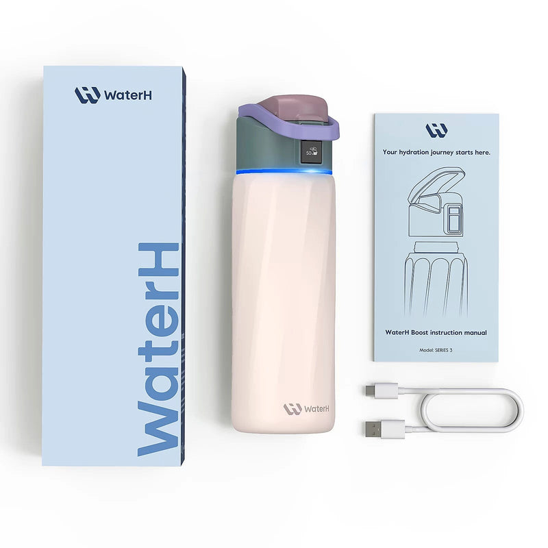 WaterH BOOST Stainless Steel Triple Wall Insulated Smart Water Bottle, 24 oz., Pink (B003-24OZ-FP)