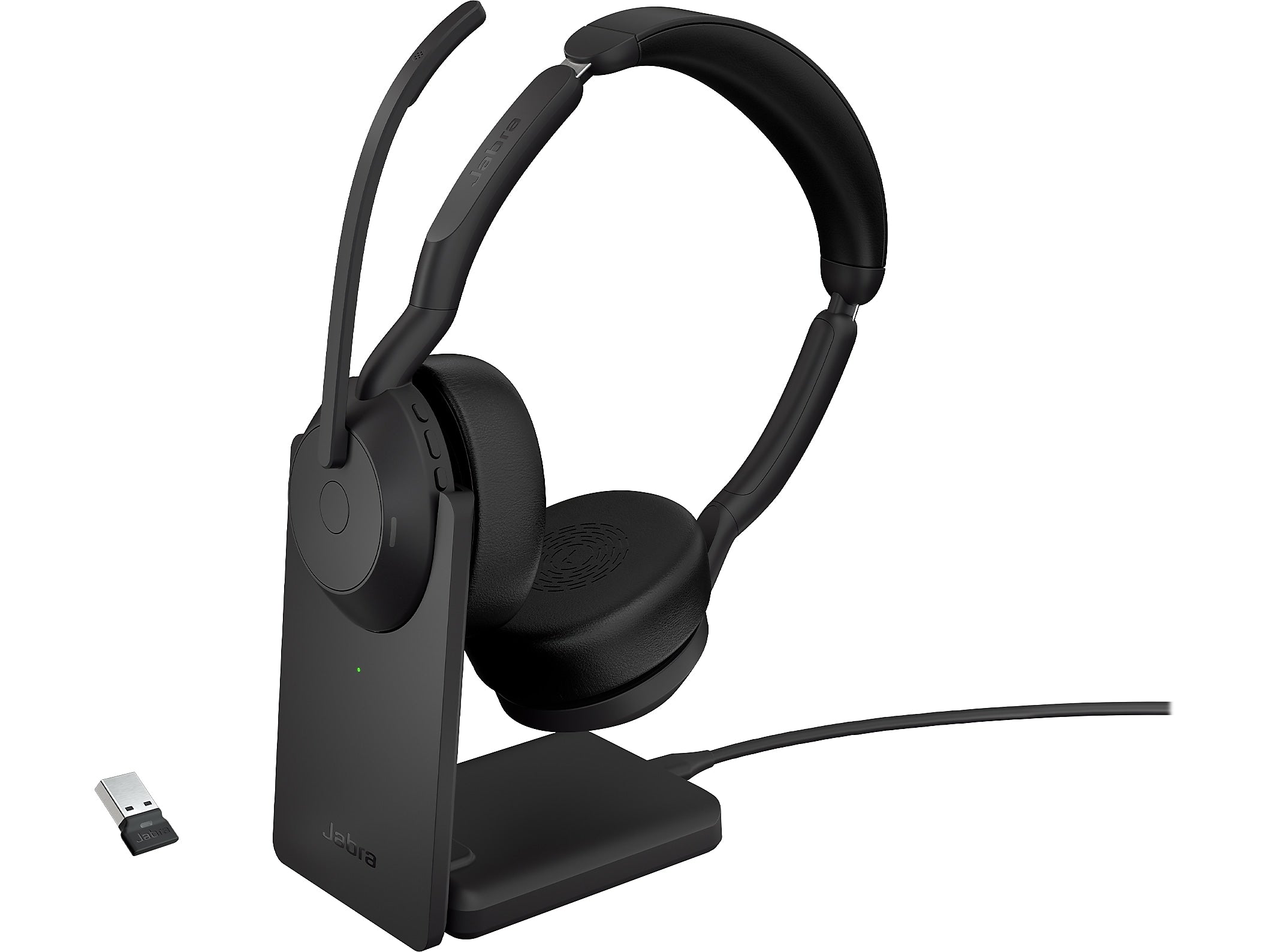 jabra Evolve2 55 Wireless Noise Canceling Bluetooth Stereo Headset, USB-A Adapter, UC-Certified (25599-989-989-01)