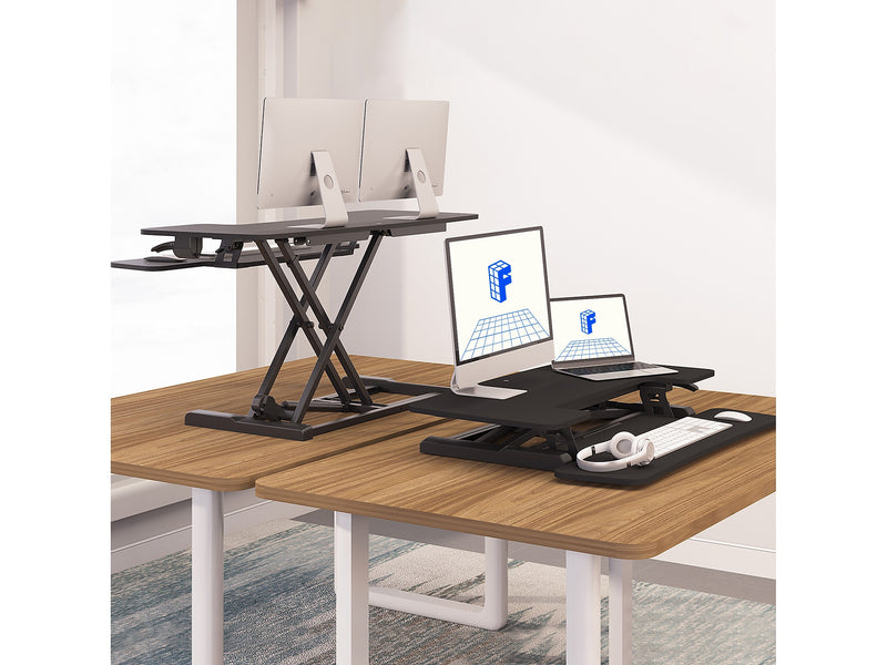 FlexiSpot M7 Series 35"W Manual Rectangular Adjustable Standing Desk Converter, Black (M7-E-35B)