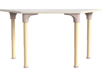 Flash Furniture Bright Beginnings Hercules Trapezoid Table, 47" x 20.75", Height Adjustable, Beech/White (MK-ME088028-GG)