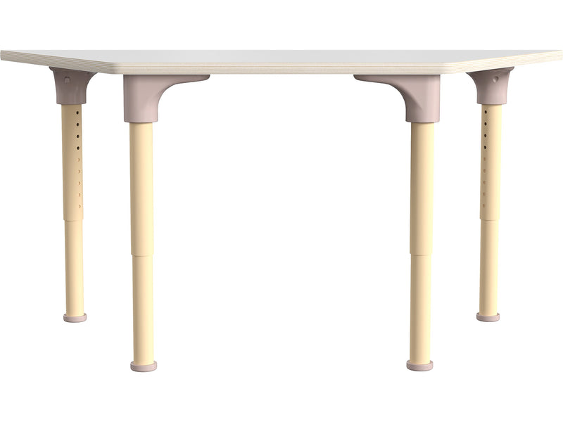 Flash Furniture Bright Beginnings Hercules Trapezoid Table, 47" x 20.75", Height Adjustable, Beech/White (MK-ME088028-GG)