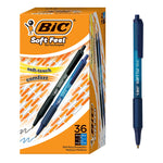 BIC Soft Feel Retractable Ballpoint Pens, Medium Point, Assorted Ink, 36/Pack (SCSM361-AST)