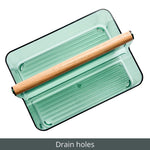 mDesign 2-Compartment Plastic Desk Organizer, Sage/Natural (26055)