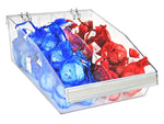 Azar 5.75" x 11.75" Pegboard 3-Compartment Large Deep Bin Tray, Clear, 2/Pack (556134-L-DIV-2PK)