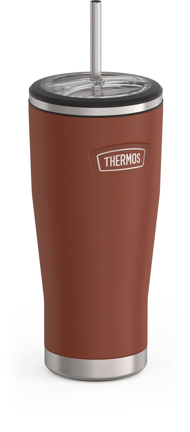 Thermos Icon Stainless Steel Vacuum Insulated Cold Tumbler with Straw, 24 oz., Saddle (EAIS1112SD4)