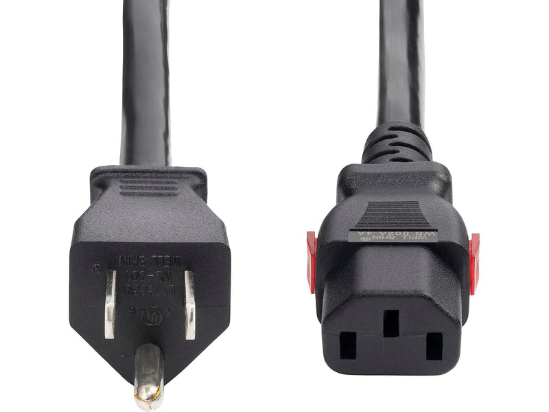 StarTech 12' NEMA 5-15P to Locking C13 Power Cable, Male to Female, Black (27LC-4B00-POWER-CORD)