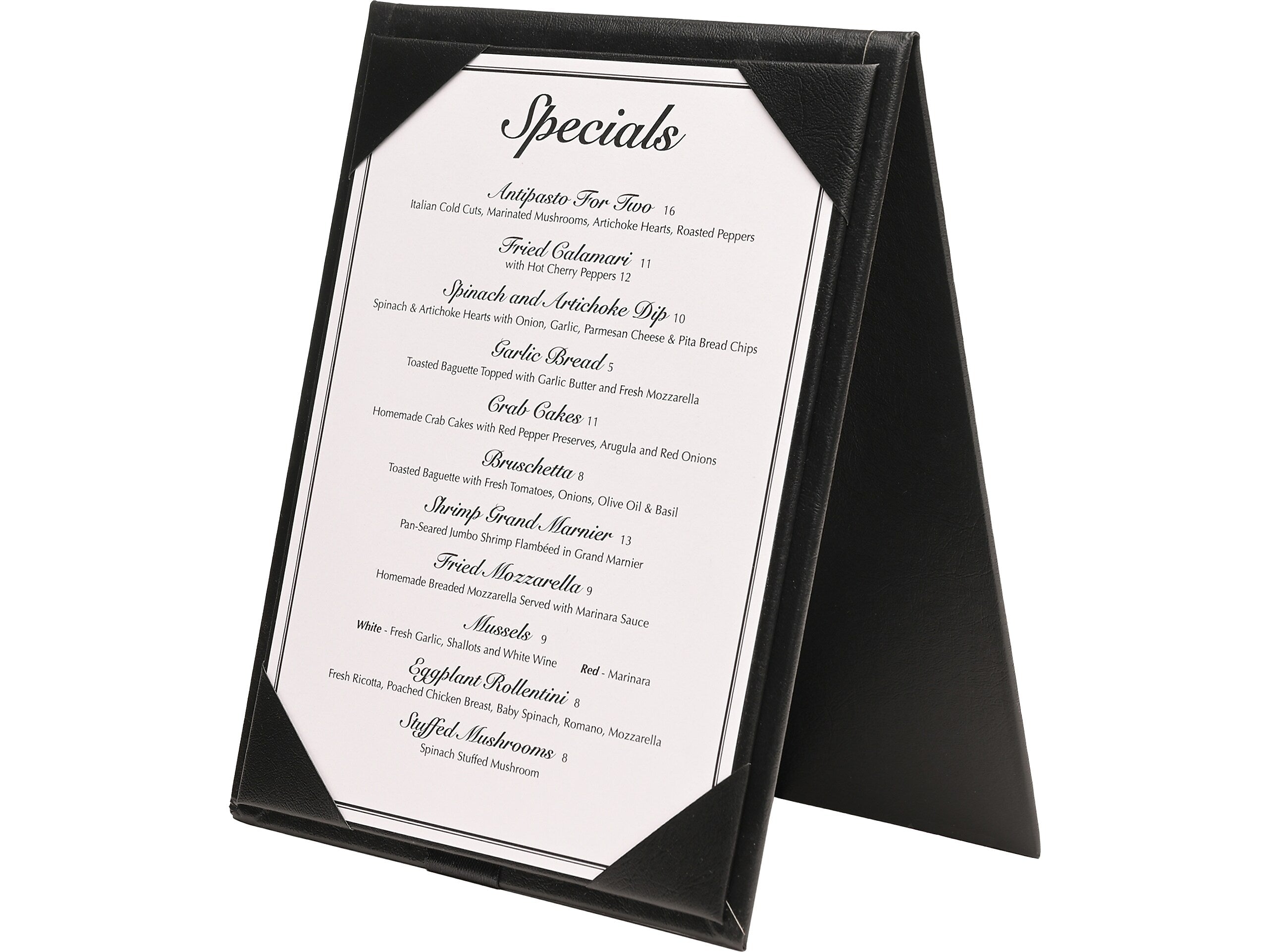 Excello Global Products Menu Holder, 5" x 7", Black (SPLS-MENU-5X7A)