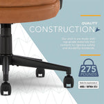 Click365 Classic Comfort Ergonomic Bonded Leather Swivel Executive Chair, Cognac (CCHR10024A)