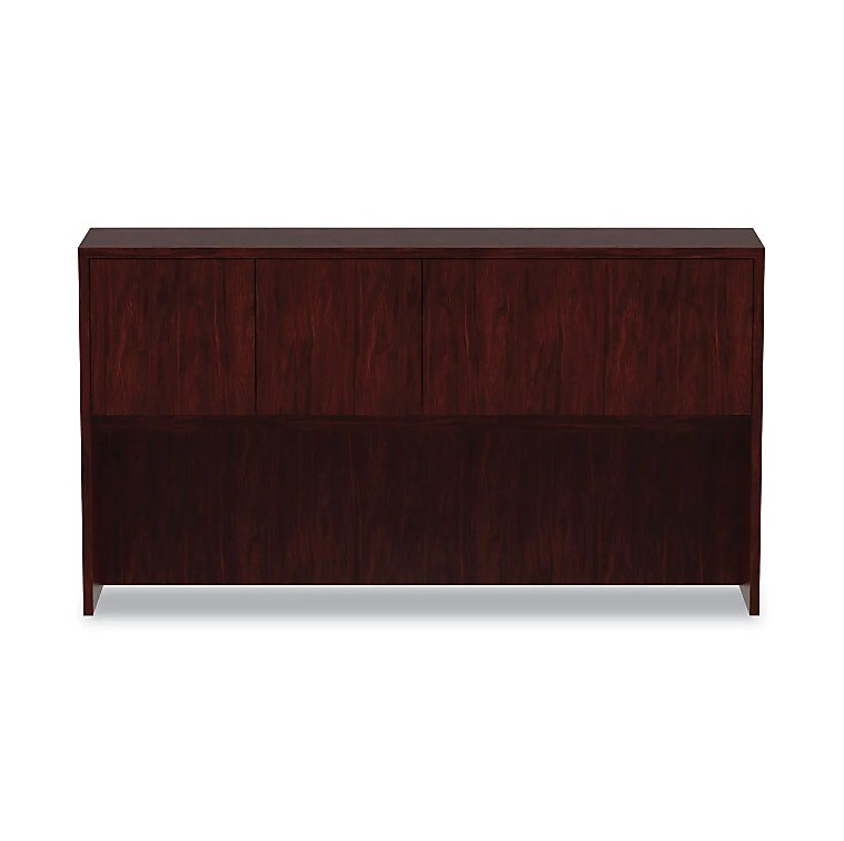 Alera Valencia Series Hutch With Doors, 64 3/4w X 15d X 35 1/2h, Mahogany