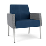 Lesro Mystic Lounge Vinyl Guest Chair, Patriot Plus Blue Ridge/Adler Gray Flannel/Silver (ML1101.SSV-02PPBR.03PPBR.04ADGF)