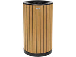 Alpine Industries Steel Outdoor Trash Can with Open Lid, 32 Gallon, Cedar (ALP4400-01-CD)