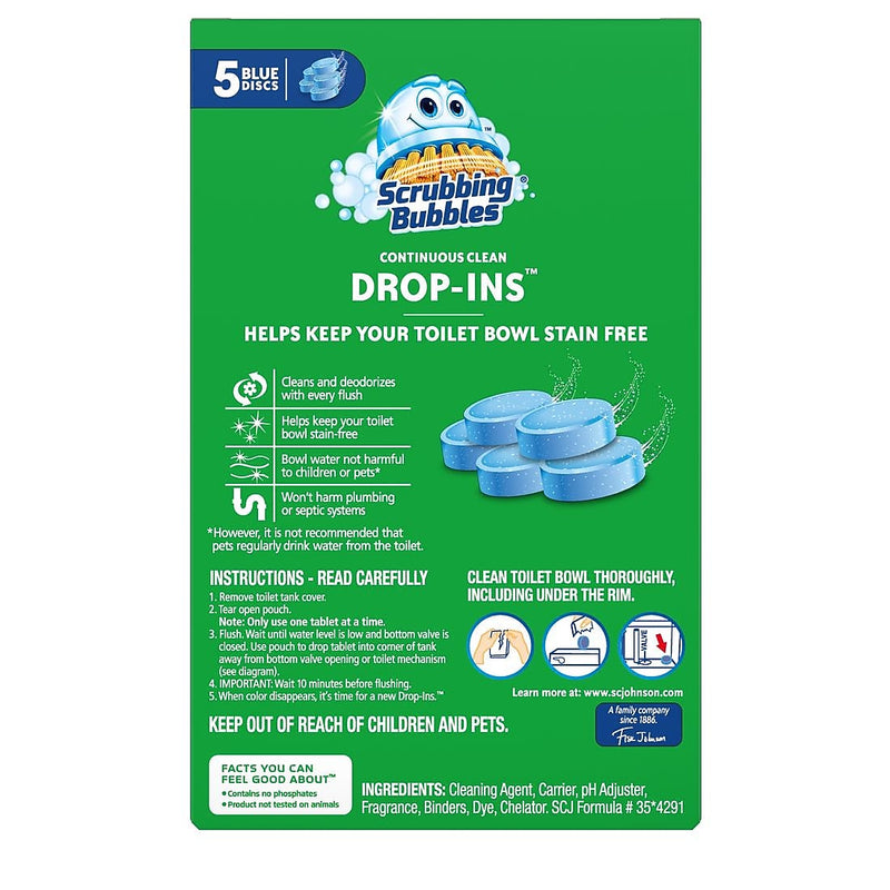Scrubbing Bubbles Drop-Ins Toilet Cleaning Tablets, 5/Pack (307946)