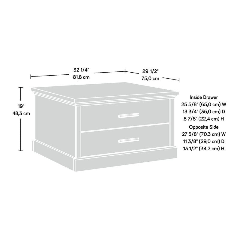 Sauder Aspen Post 32"W x 30"D Coffee Table, Prime Oak (433960)