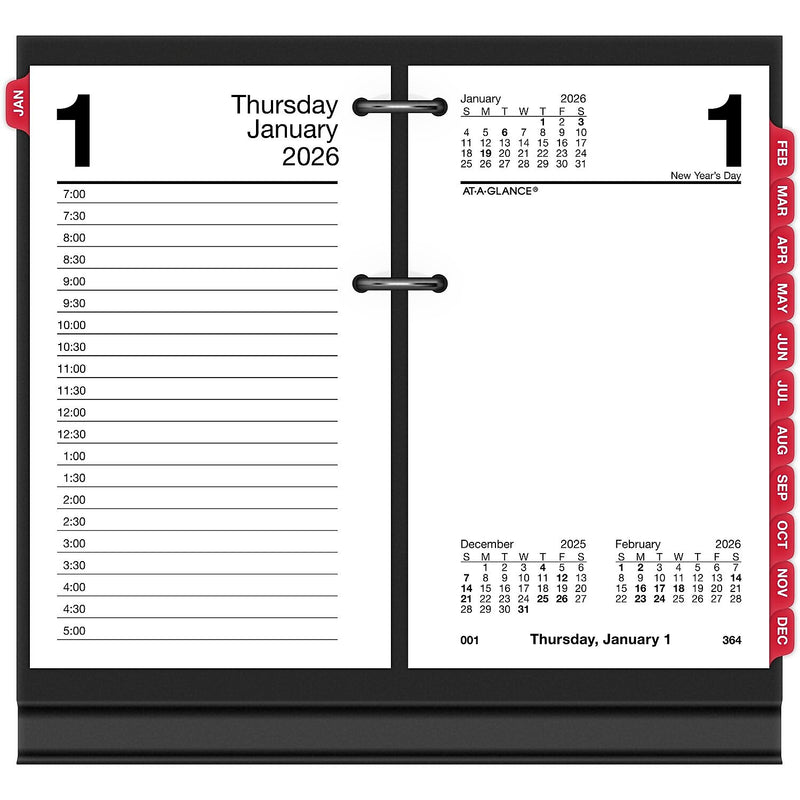 2026 AT-A-GLANCE 6" x 3.5" Daily Calendar Refill Pages, White/Black (E717T-50-26)