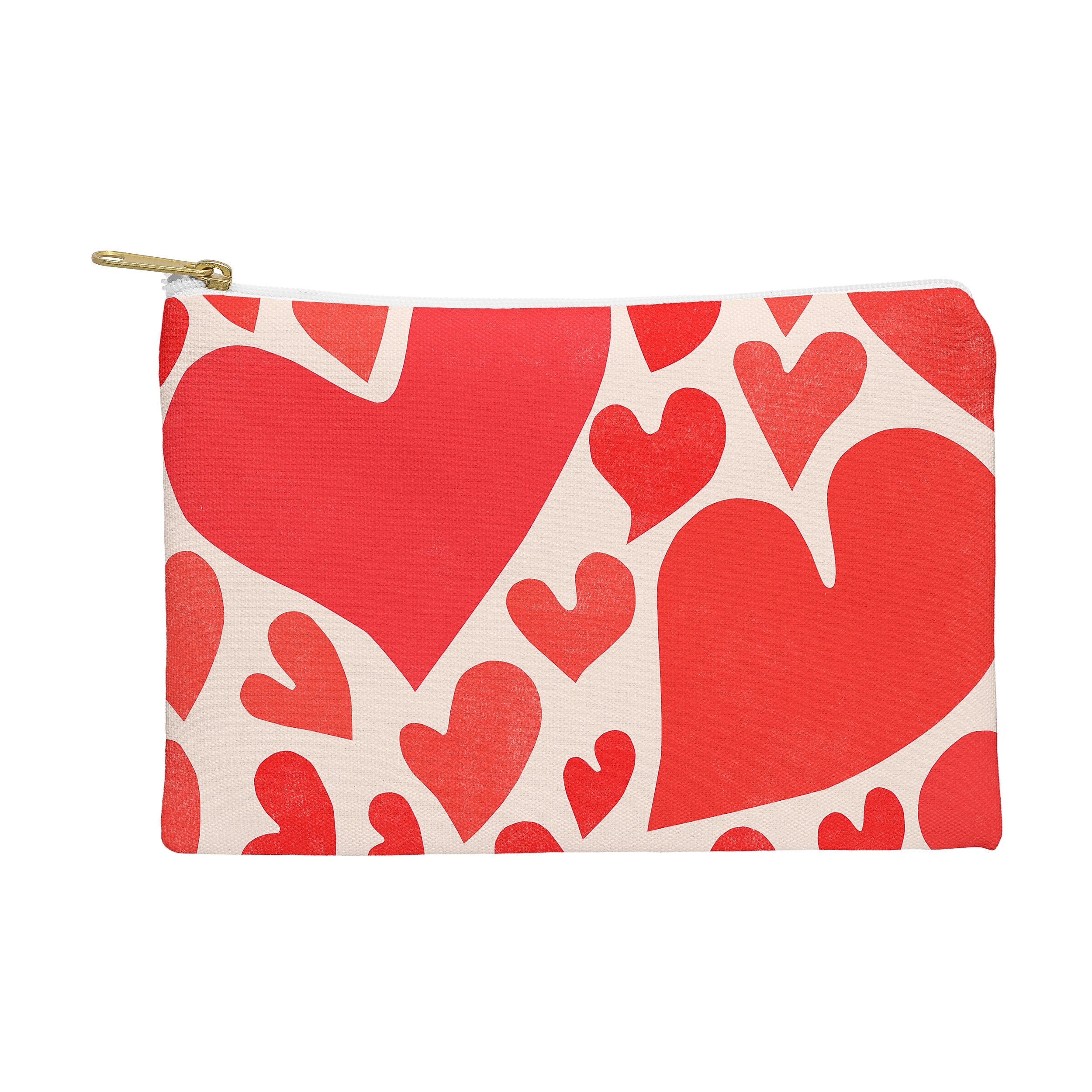 DENY Designs Revive Hearts 12" Polyester Travel Pouch, Water Resistant, Multicolored (89152-WPOFMD)