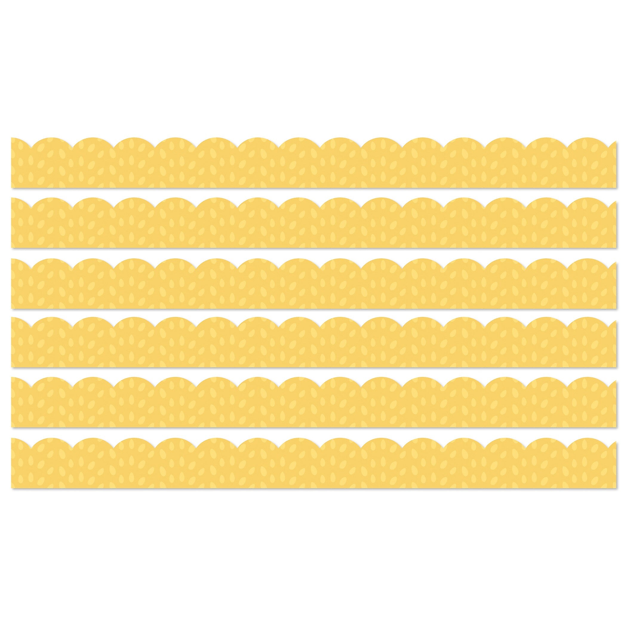 Carson Dellosa Education Grow Together Scalloped Borders, 3"x 3', Yellow with Painted Dots, 6/Bundle (CD-108490-6)
