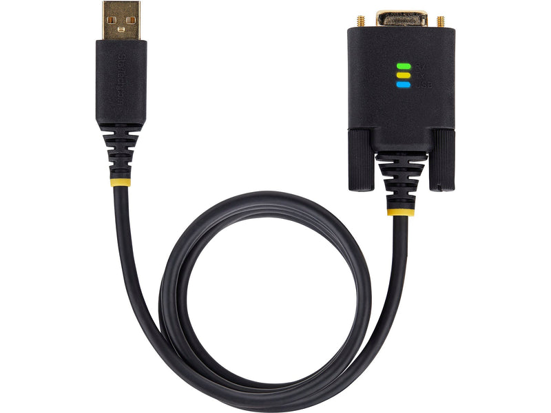 StarTech 3.3' USB-A to RS-232 Serial Adapter Cable, Male to Male, Black, 'DI Chip, COM Retention (1P3FFCNB-USB-SERIAL)