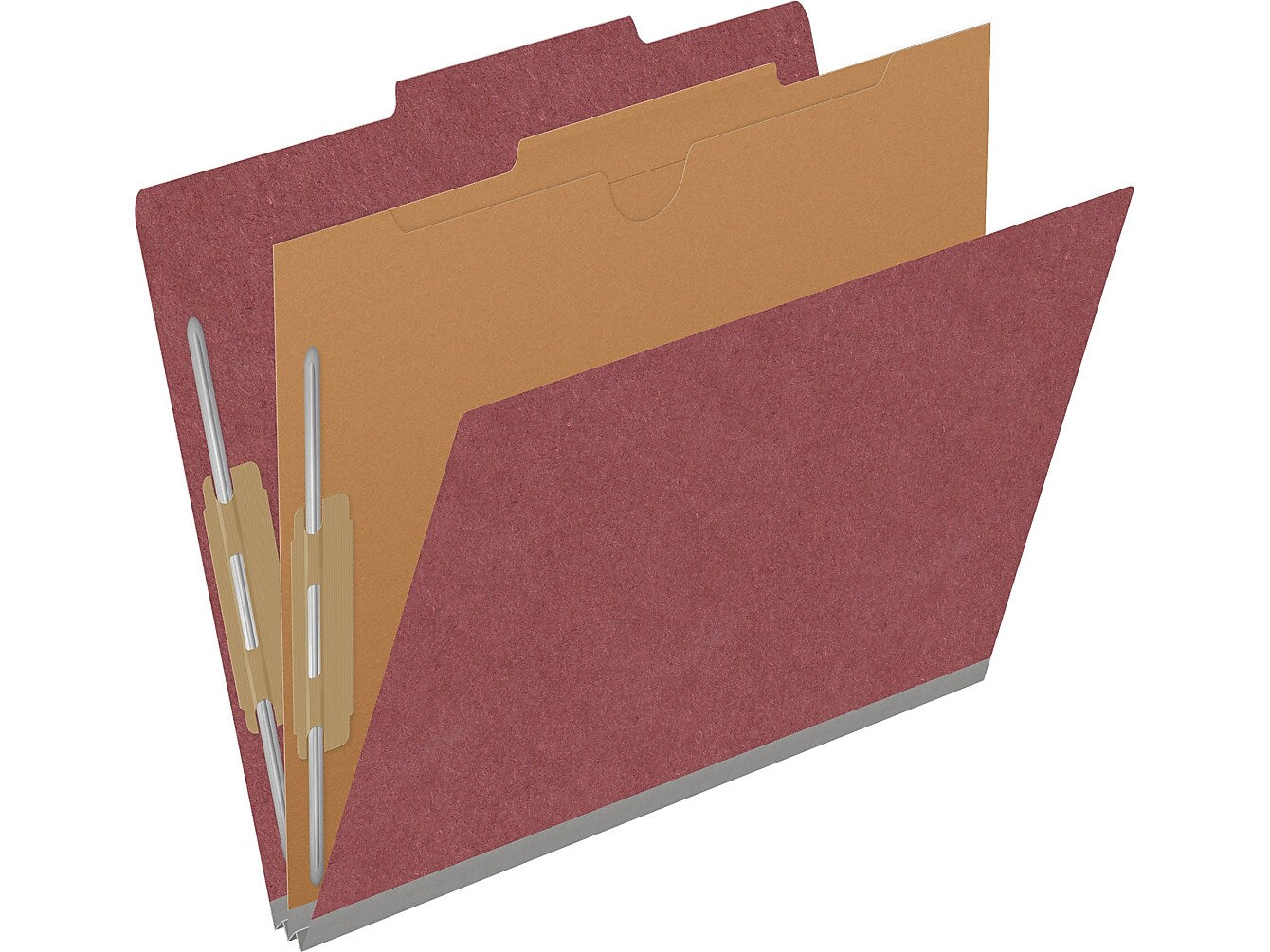 Medical Arts Press Pressboard Classification Folder, 1-Divider, 2" Expansion, Letter Size, Red, 10/Box (DV-T42-14-3ARD-PKT)