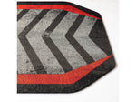 Anji Mountain Rug'd Prizm Red Carpet & Hard Floor Chair Mat, 36" x 48", Gray/Red (AMB9107)