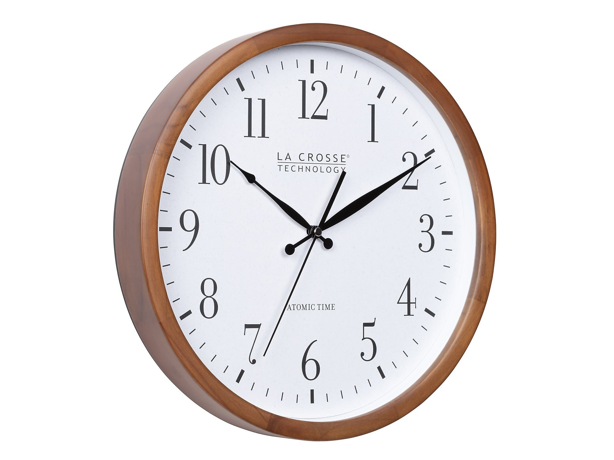 La Crosse Technology Atomic Analog Wall Clock, Wood, 12.80" (404-50447)