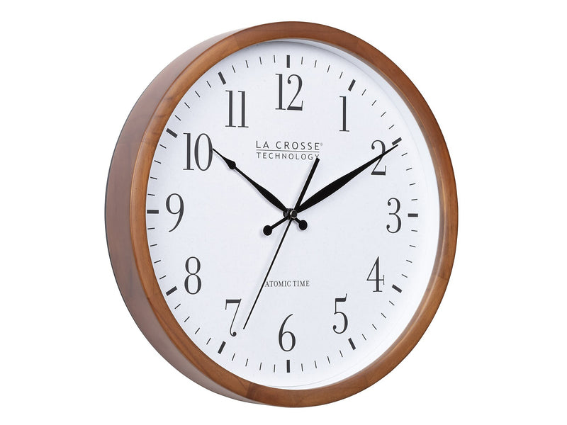 La Crosse Technology Atomic Analog Wall Clock, Wood, 12.80" (404-50447)