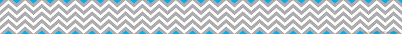 Barker Creek Double-Sided Border, 35" x 3", Gray & Blue Chevron, 12/Pack (LL901)