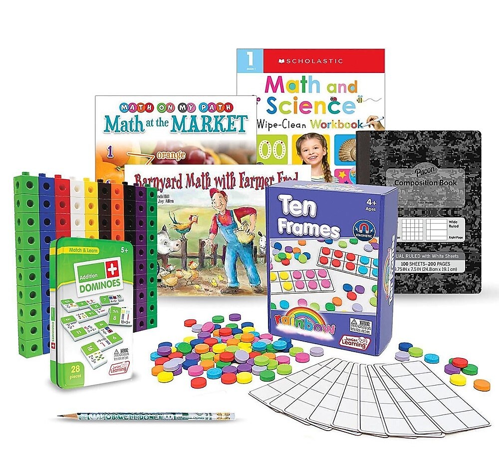 S&S Family Engagement Take Home Bags MATH Grades K-1, Manipulative, Assorted Colors (BK7345001)