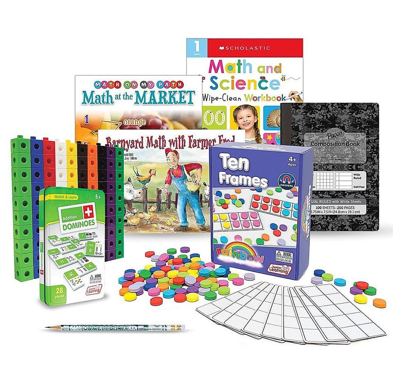 S&S Family Engagement Take Home Bags MATH Grades K-1, Manipulative, Assorted Colors (BK7345001)