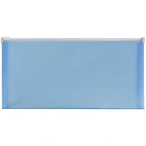 JAM Paper Premium Plastic Filing Envelope with Zipper Closure, Blue, 3/Pack (921Z1BUX3)