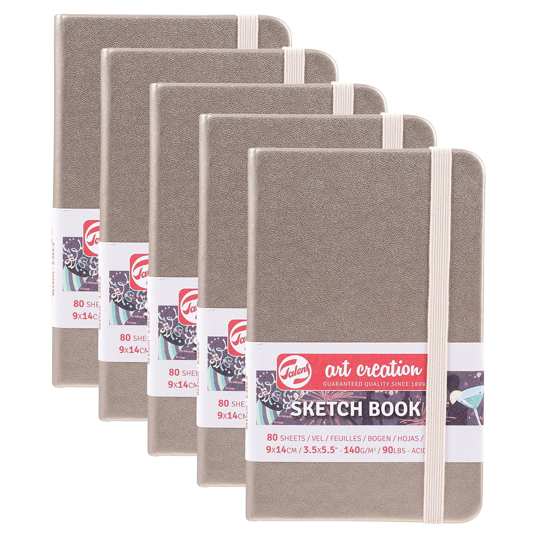 Talens Art Creation 3.5" x 5.5" Sketch Book, 80 Sheets/Book, 5/Bundle (TLN9314241M-5)